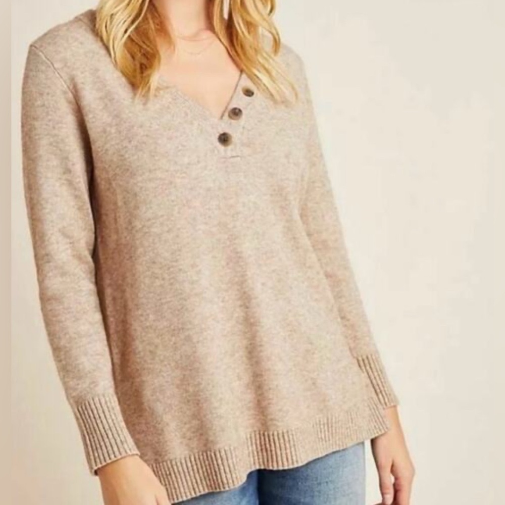 Anthropologie Heathered Oatmeal Sweater‎